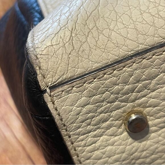 Kate Spade Southport Avenue Lydia bag Cream/black Pebbled Preowned - Picture 13 of 16